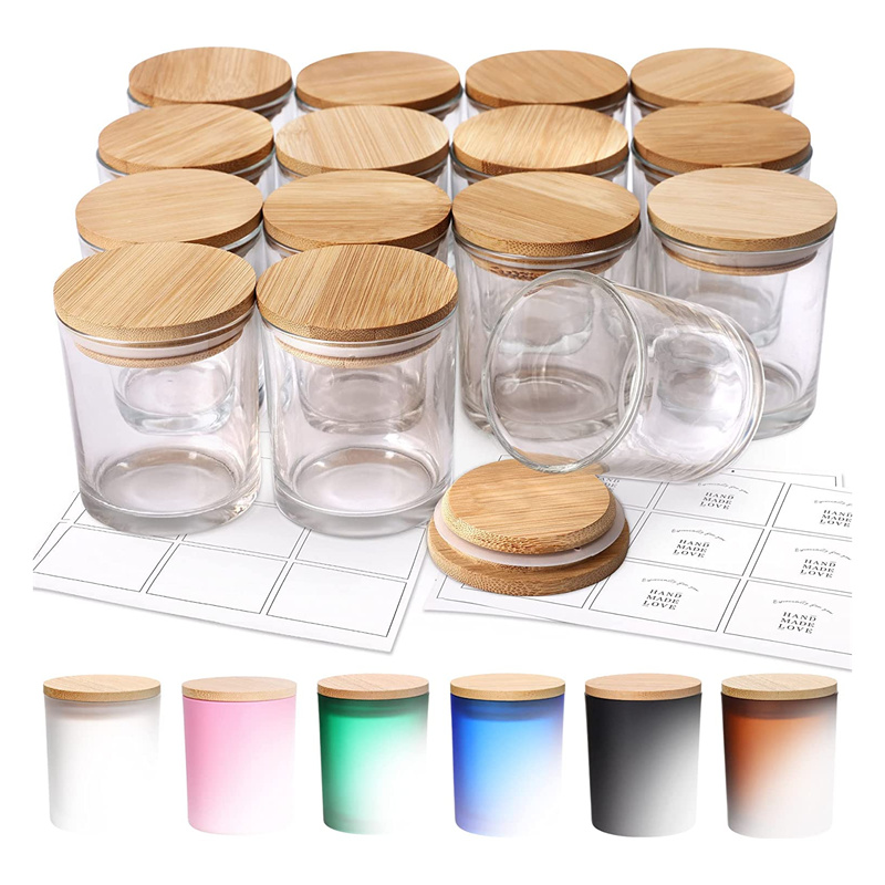 Customization Clear Round Glass Mason Jar For scented candle  (1)