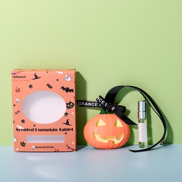 Halloween style pumpkin diatom mud diffuser stone fresh air