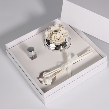 Ceramic jar fragrance gift set with essential oils