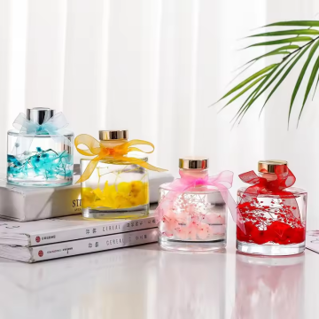 Square reed diffuser set with Dried Flower