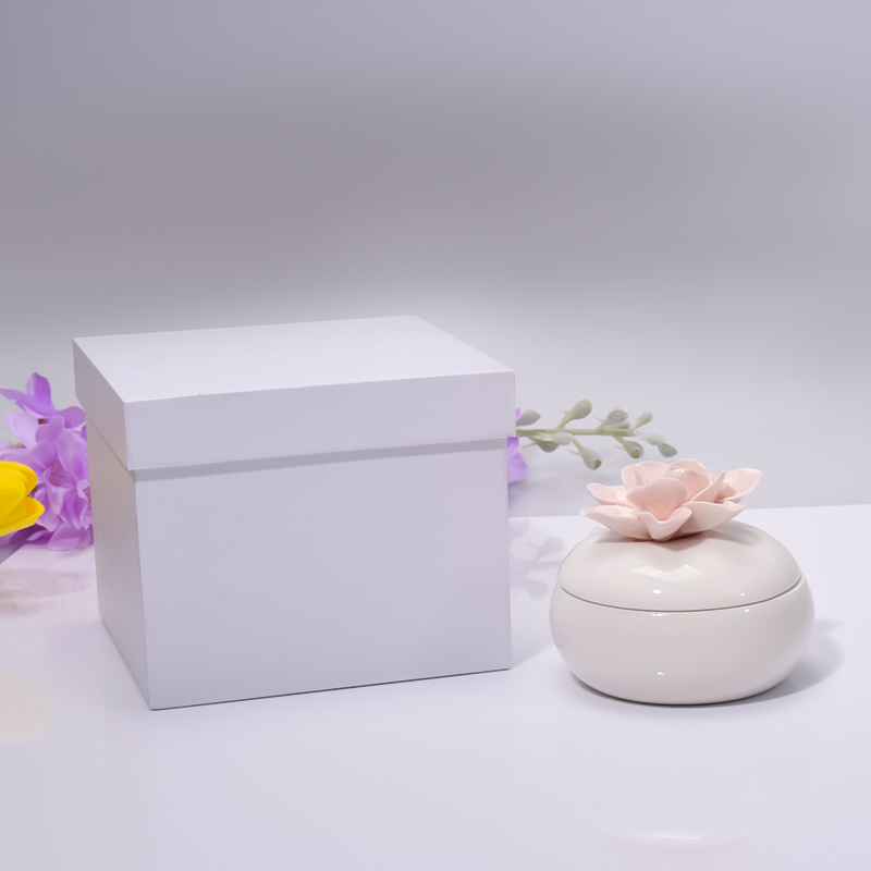 Ceramic Jewelry Boxes With Handmade Flower Porcelain Trinket Box Craft&gift (4)