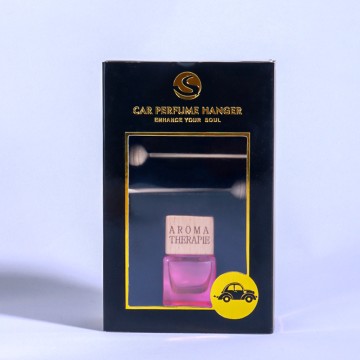 Car Perfume Aromatherapy Pendant with Wooden Caps Decorative Glass Bottle