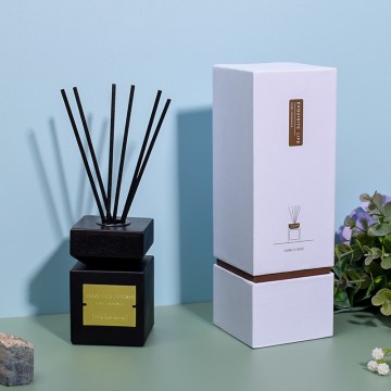 Square Bottle Wood Lid Aromatherapy Essential Oil Bedroom reed diffuser