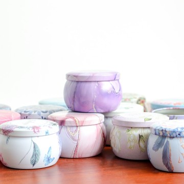 Home series tinplate scented candle travel tea pot