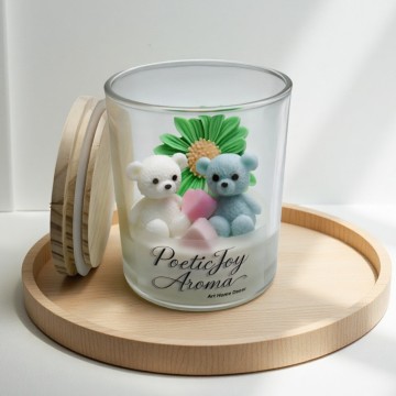 Cute little bear scented candle as a birthday gift