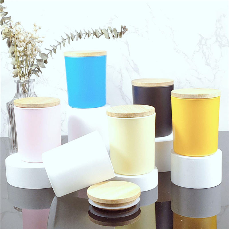 Black transparent with wooden cover scented candle glass cup clear frosted decoration for scented candle (2).jpg