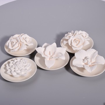 Handmade ceramic flowers custom fragrance diffuser flower plaster set