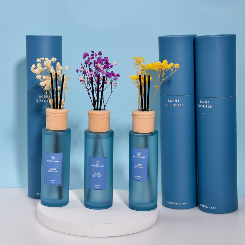 Aromatherapy Blue Round 150ml Essential Oil Reed Diffuser Aroma Gift (7).jpg