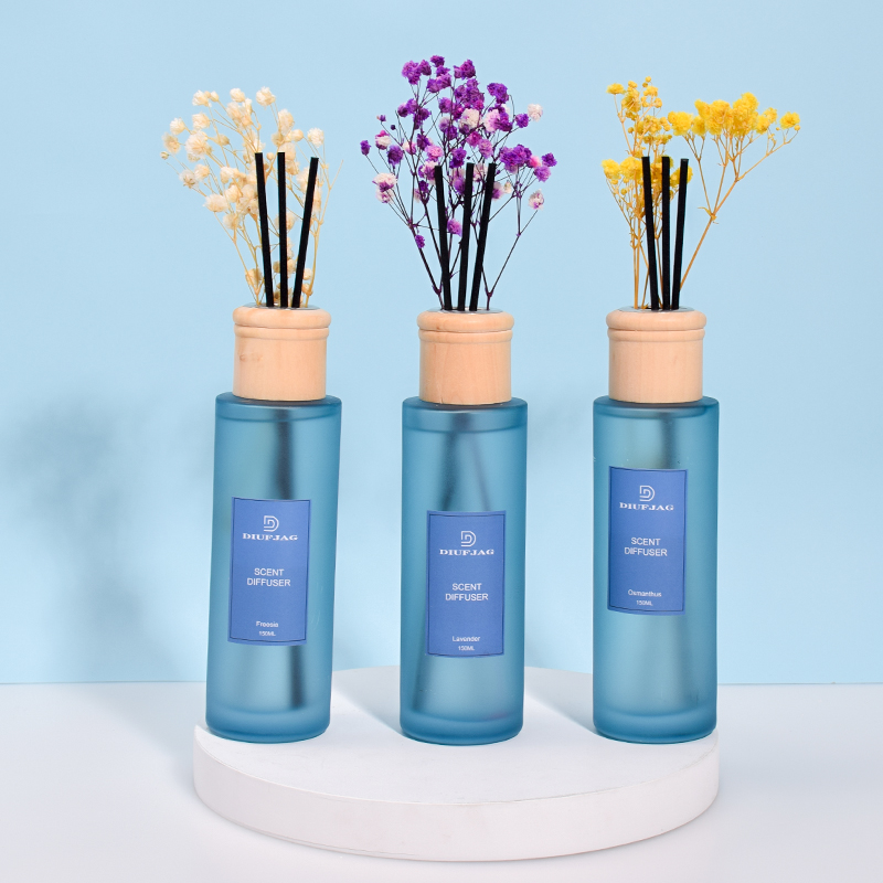 Aromatherapy Blue Round 150ml Essential Oil Reed Diffuser Aroma Gift (4).jpg